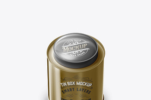 Colored Hexagonal Tea Tin Mockup