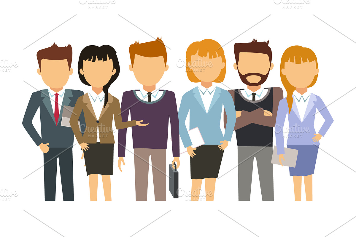 Team of business professionals, a Person Illustration by Yayasya