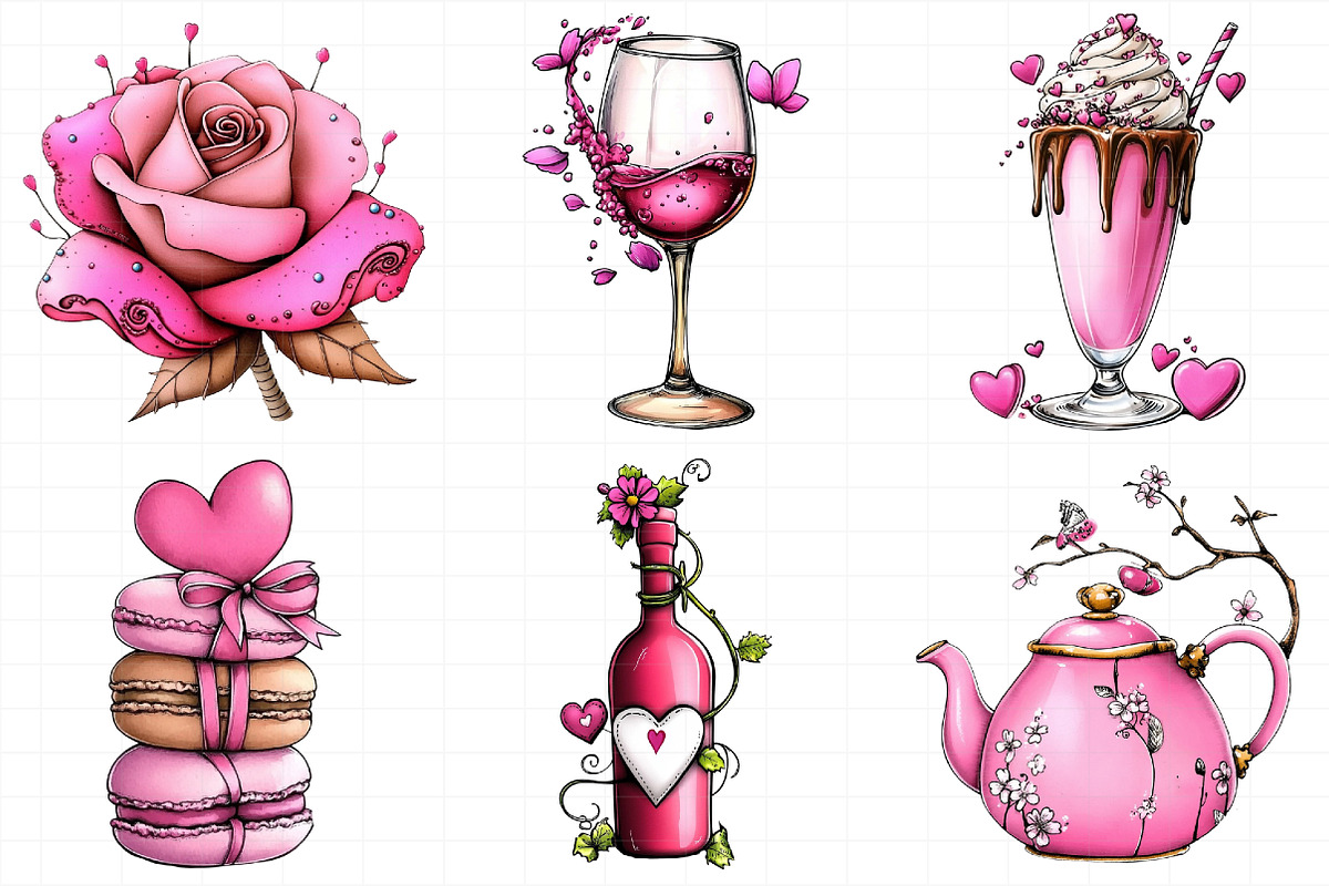 Watercolor Valentine's Day Clipart, an Illustration by Daily.Designs (Photo 3 of 5)