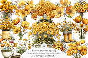 Yellow flowers spring clipart, an Illustration by SinaCreation (Thumbnail 1 of 11)