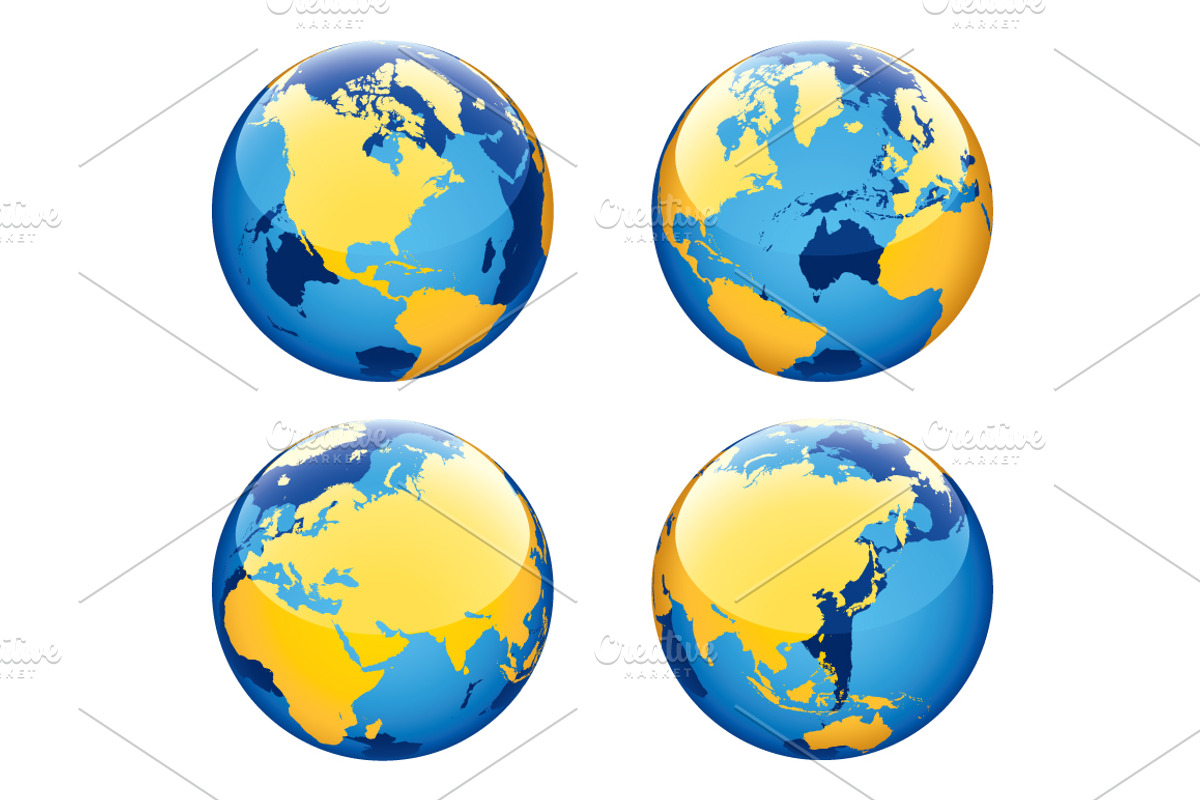 Globe with world map, a Work Illustration by Maril