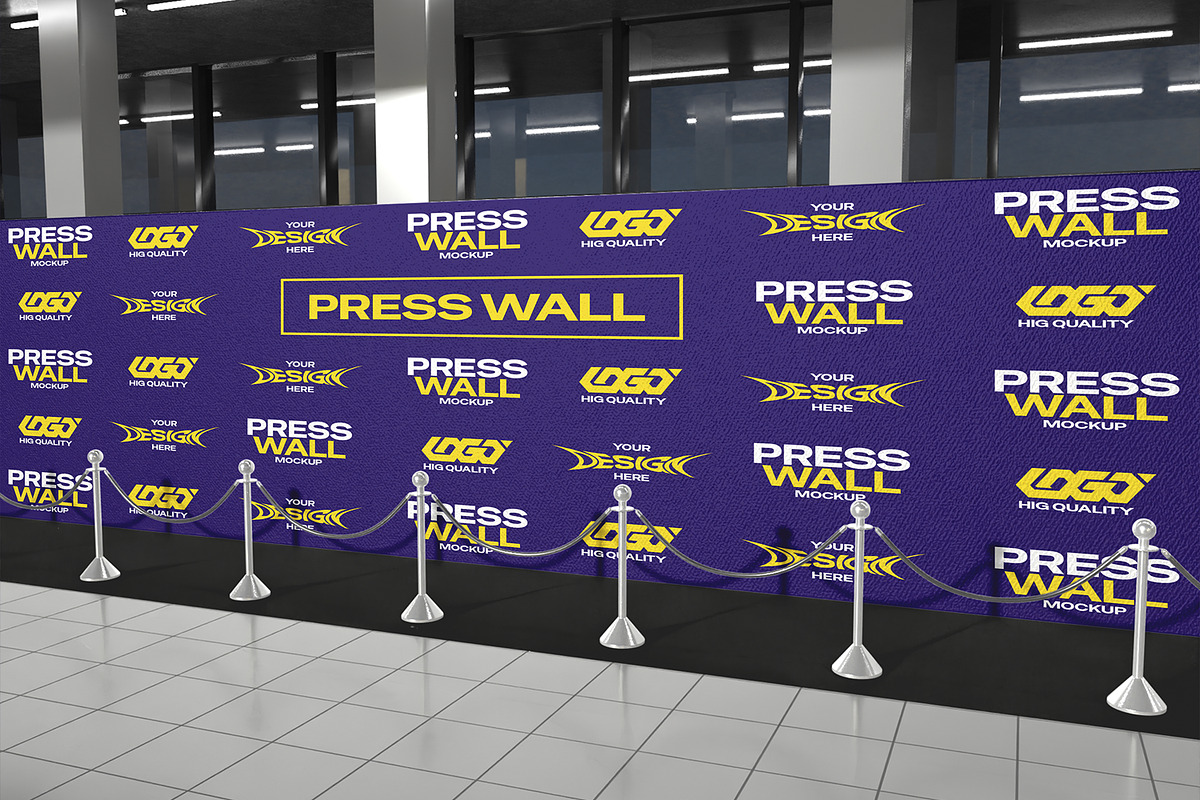 Press Wall Mockup, an Advertising Mockup by Permadi Creative (Photo 5 of 5)