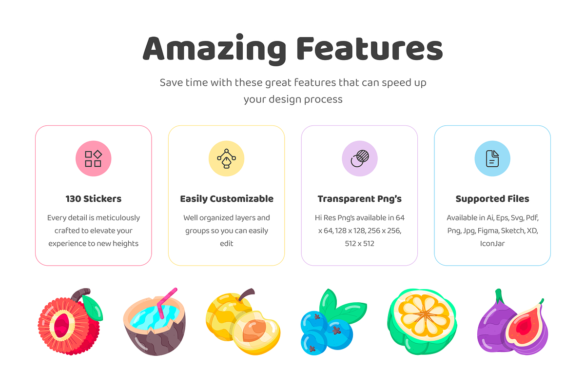 Flat Fruit Stickers, a Duotone Icon by Vectors Market (Photo 2 of 6)