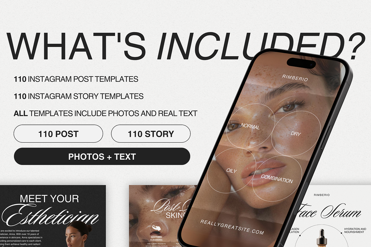 Skincare CANVA Beauty Templates, a Social Media Template by Xenié Creative (Photo 5 of 10)