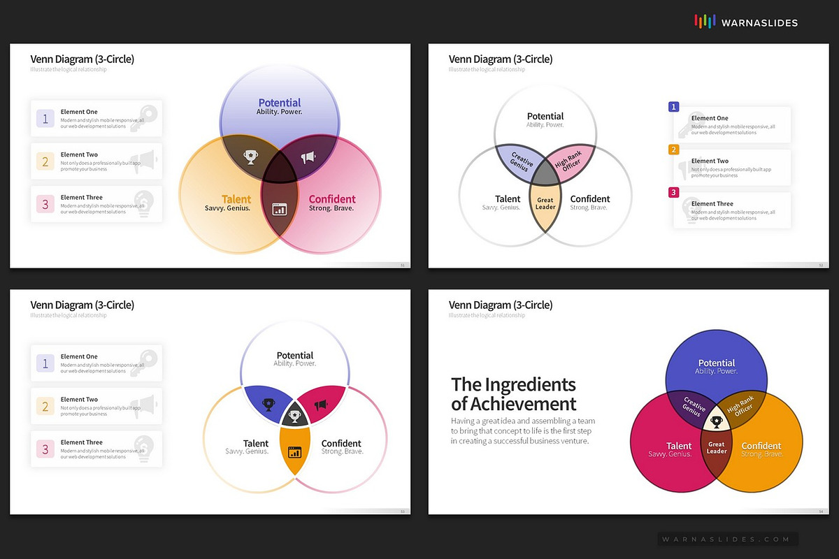 Venn Diagram PowerPoint Templates, a Presentation Template by Warna Works (Photo 10 of 25)