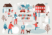 Christmas story - illustration set, an Animal Illustration by JuliyArt (Thumbnail 1 of 7)
