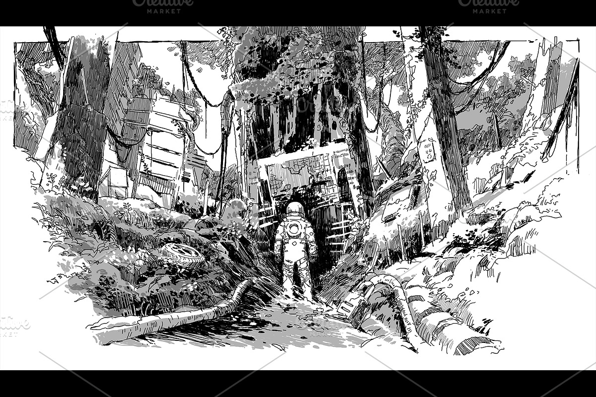 Black & white drawing collection., a Person Illustration by Grandfailure (Photo 17 of 23)
