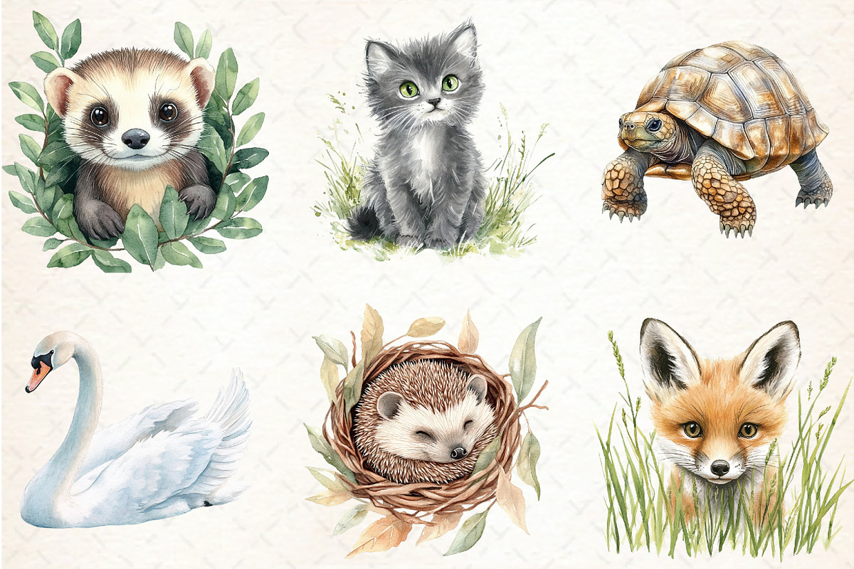 Watercolor Garden Animal Clipart, an Illustration by Libby Wishes (Photo 6 of 6)