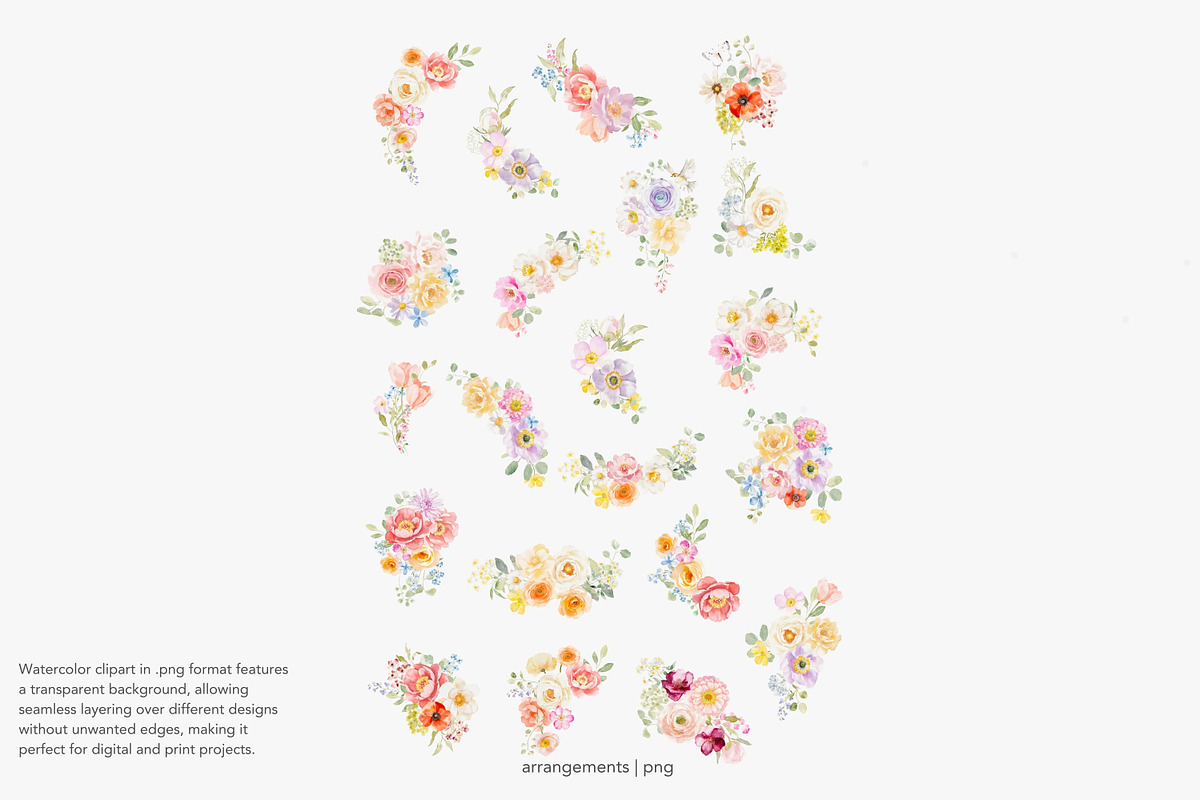 watercolor spring blossoms huge set, a Decorative Illustration by Patishop Art (Photo 18 of 20)