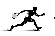 A dynamic Tennis Player Silhouettes, an Illustration by Amazin_art (Thumbnail 9 of 31)
