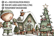 Watercolor Christmas Clipart, an Illustration by Pixels.Craft (Thumbnail 4 of 6)