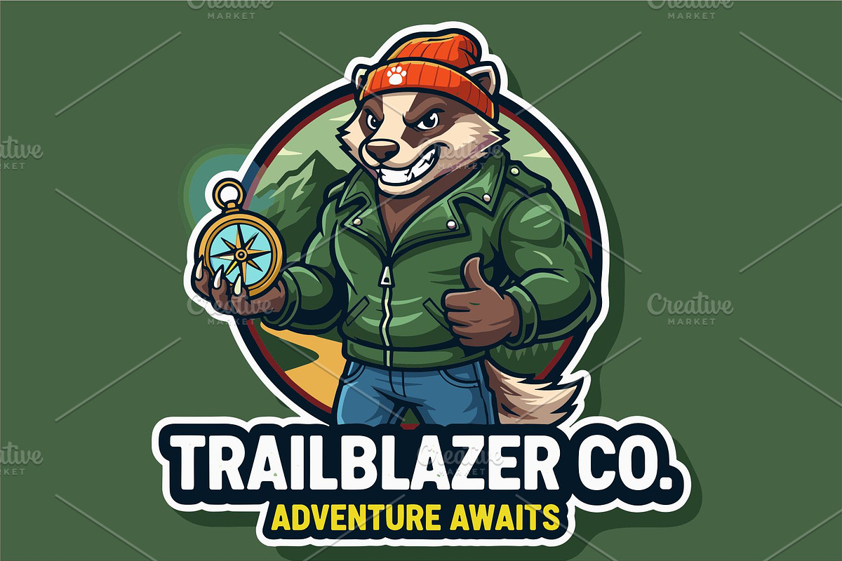 Trailblazer Adventure Mascot Logo, an Animal Illustration by Izdihaar_Studio (Photo 1 of 3)