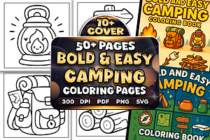 Bold Easy Camping Coloring Pages, a Sport Illustration by Craftsbeefy