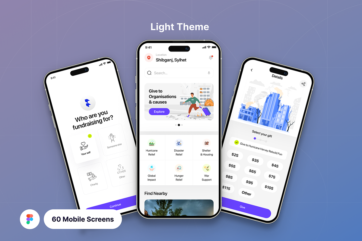 Filllo Crowdfunding App UI Kit, an UI Kit Template by floxui (Photo 3 of 8)