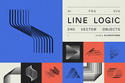 Line Logic - 240 Vector Objects, an Outline Icon by kloroform (Thumbnail 1 of 13)