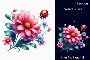 Watercolor Delightful Ladybug Png