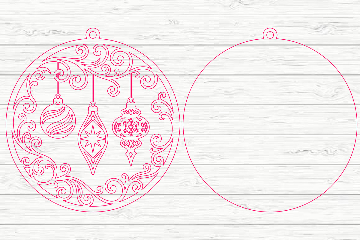 Christmas Ornaments Laser Cut SVG, an Object Graphic by Layerology (Photo 3 of 3)