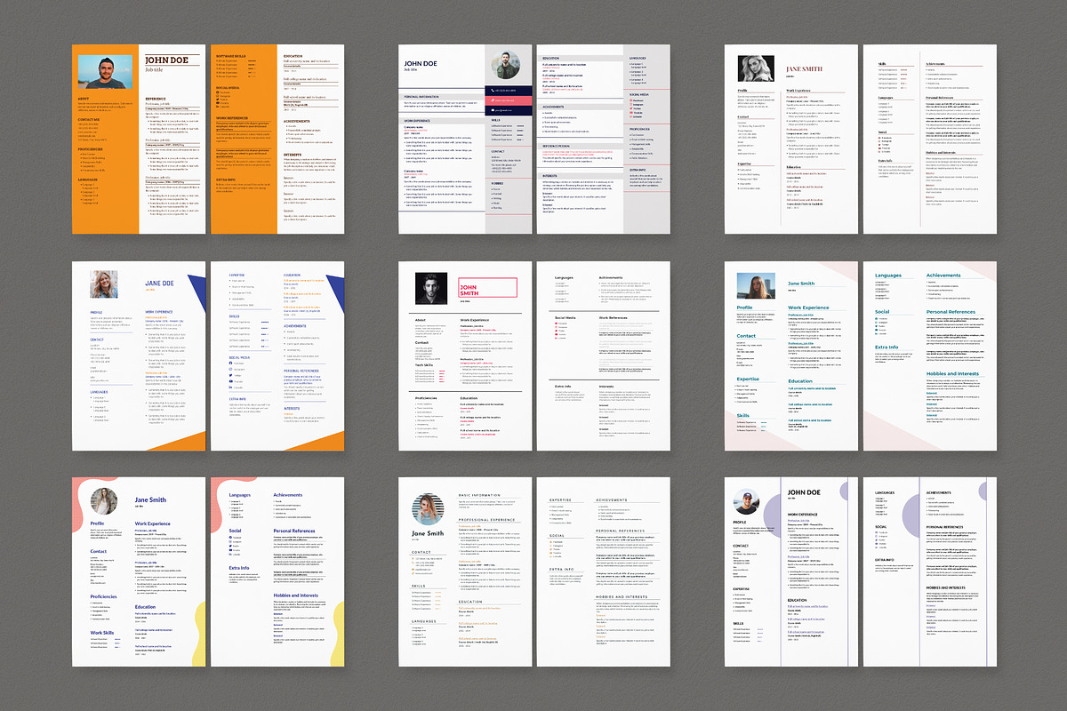 Resume Template Word CV Bundle, a Resume Template by TemplatesNow! (Photo 2 of 9)