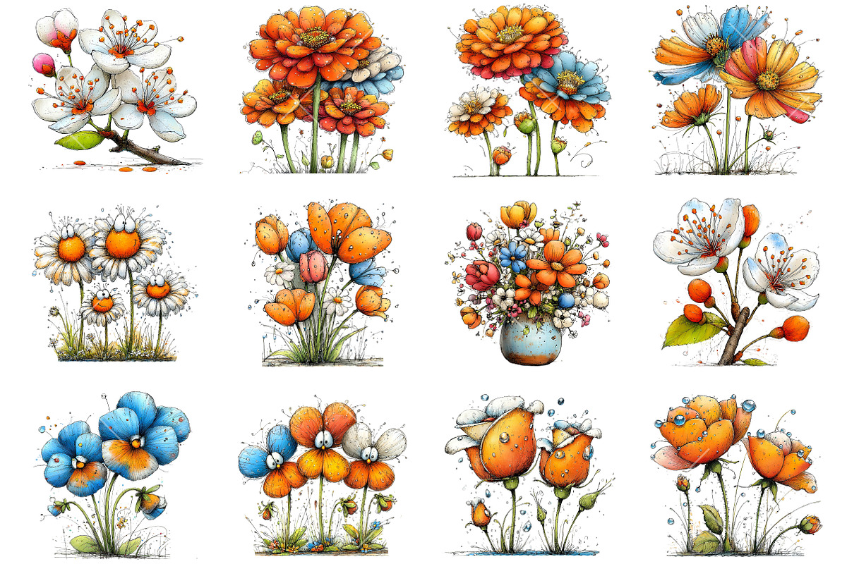 Spring Flower Clipart Bundle, an Illustration by OK Design (Photo 3 of 6)