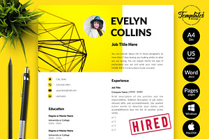 Modern Resume Bundle / CV - Evelyn