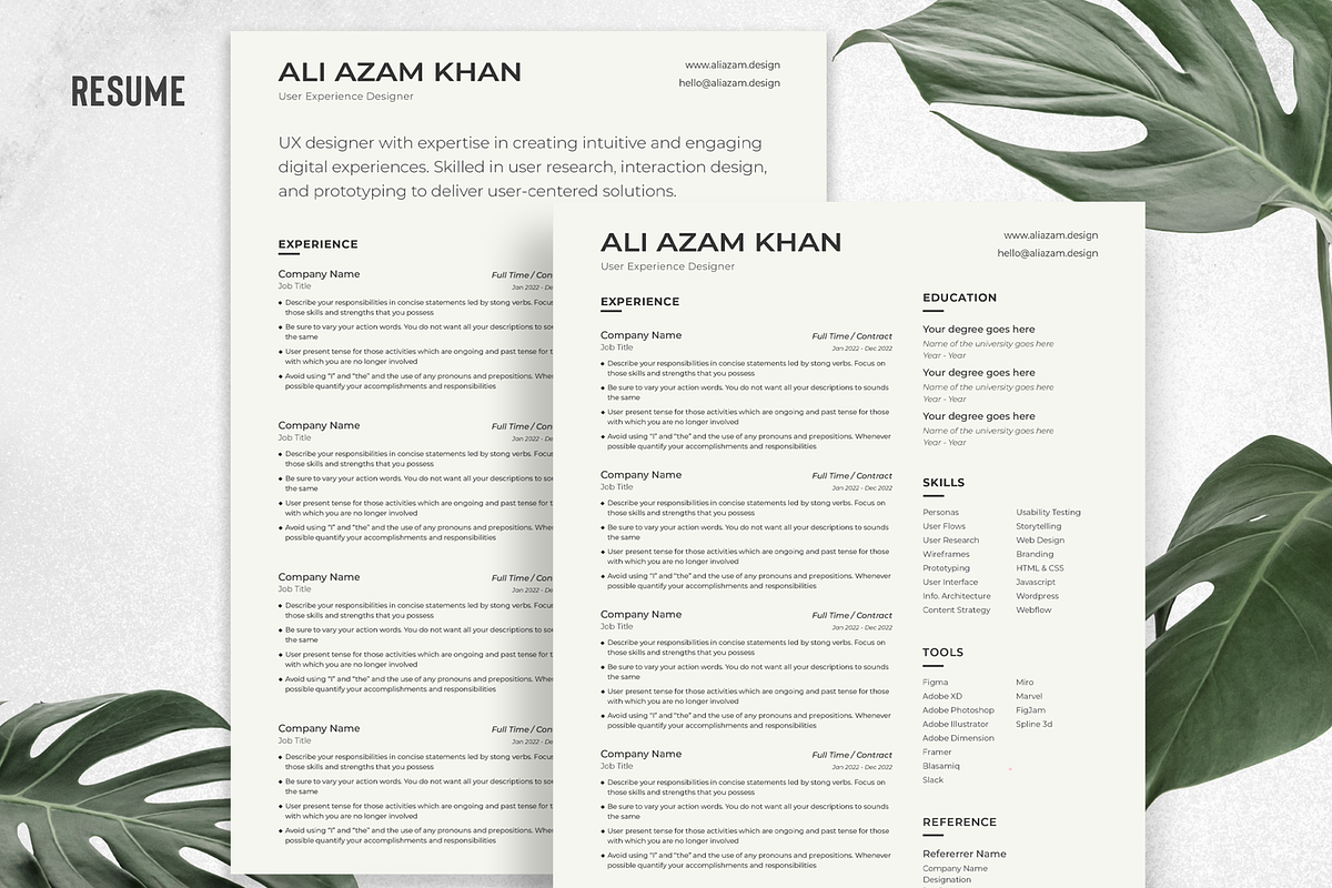 Minimal Resume & Cover Letter, a Resume Template by byalikhan (Photo 3 of 5)