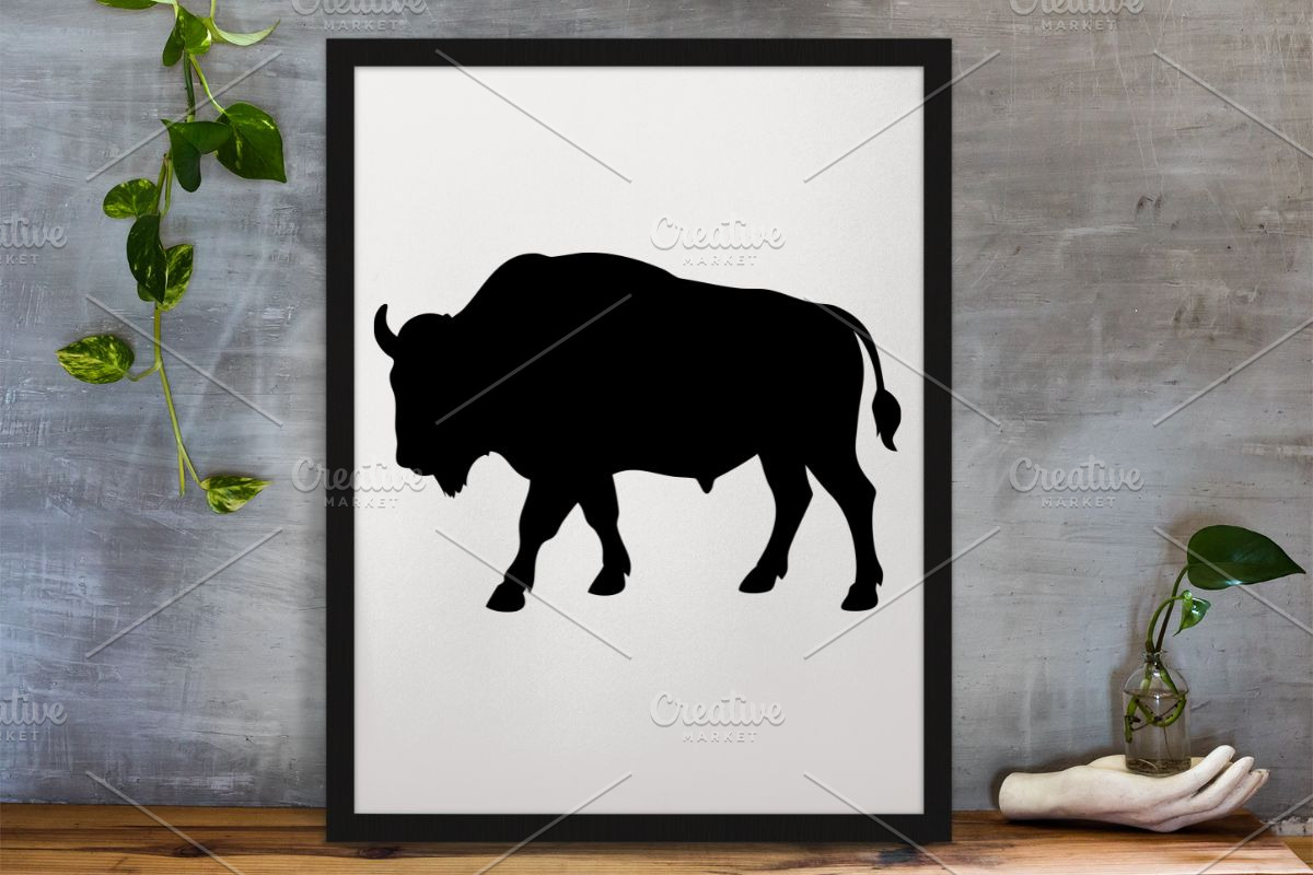 Bison Silhouette SVG, an Animal Illustration by newminddesign (Photo 4 of 10)
