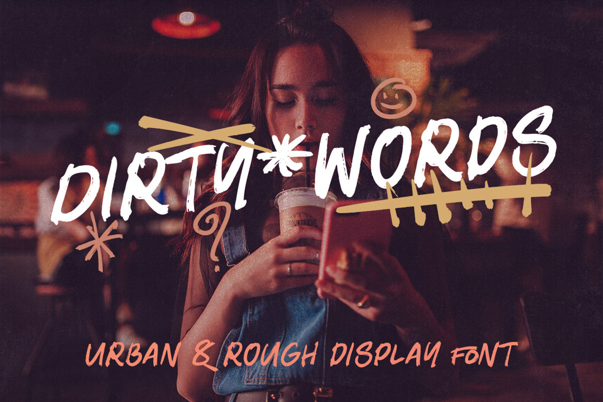Dirty Words Brush Font, a Handwritten Font by Deeezy (Photo 1 of 5)