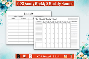 2023 Family Weekly & Monthly Planner