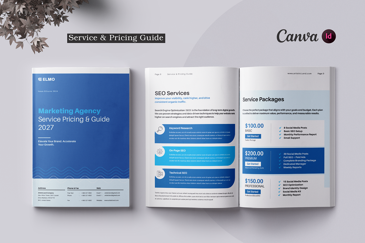 Service & Pricing Guide | Canva, a Brochure Template by ArtisticLand (Photo 1 of 11)
