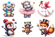 Watercolor Cute Baby Circus Animals, an Illustration by Watercolor design (Thumbnail 2 of 4)
