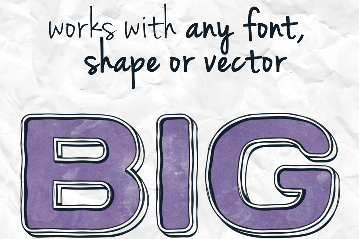 3D Ink Watercolor Actions - 300DPI preview 5