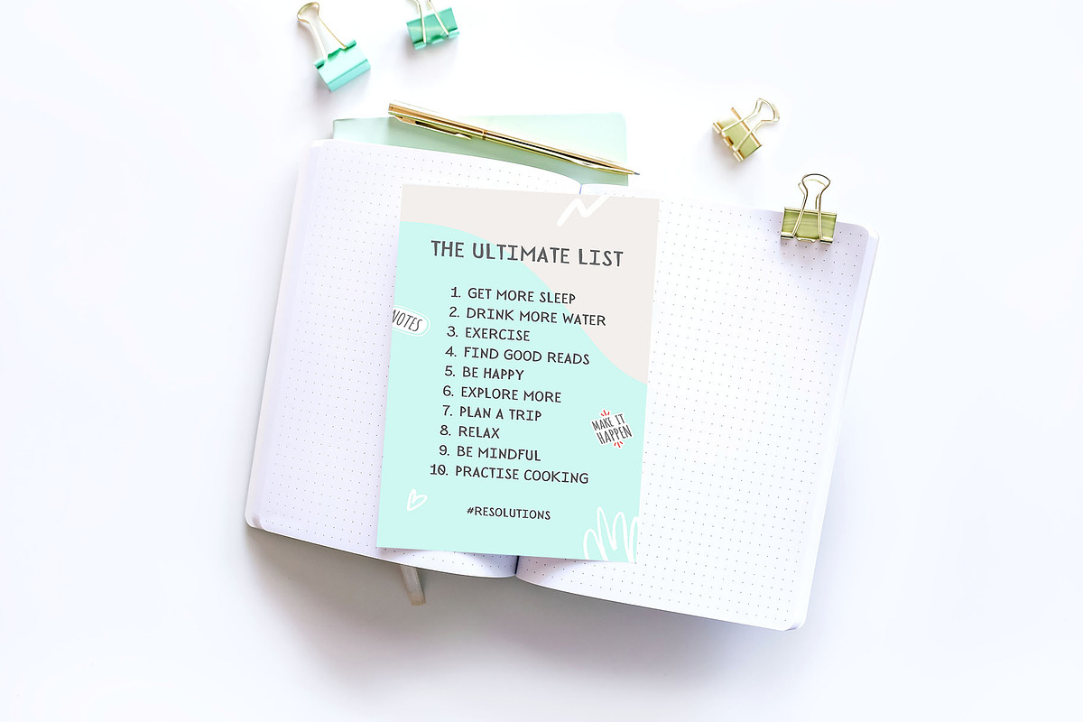 Open Note Card Mockup, a Print Template by SunnyTangerine Stock