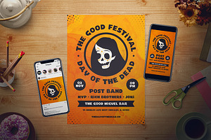 Day of The Dead Flyer Set, a Flyer Template by The Good Store