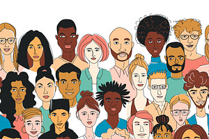 Young Adults' Diverse Faces Pattern