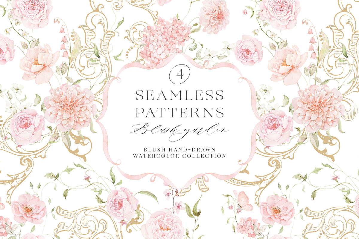 Blush Pink Watercolor Floral Bows, a Decorative Illustration by Veris Studio (Photo 11 of 15)