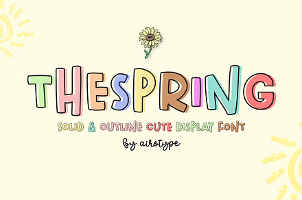 The Spring - Cute Solid Outline Font, a Sans Serif Font by Airotype