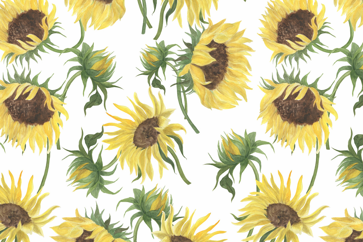 Sunflowers pattern, a Pattern Graphic by ramika (Photo 2 of 5)