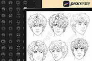 200 Procreate Male head stamp brush, a Brush Add-On by DrawingStoryShop (Thumbnail 4 of 7)