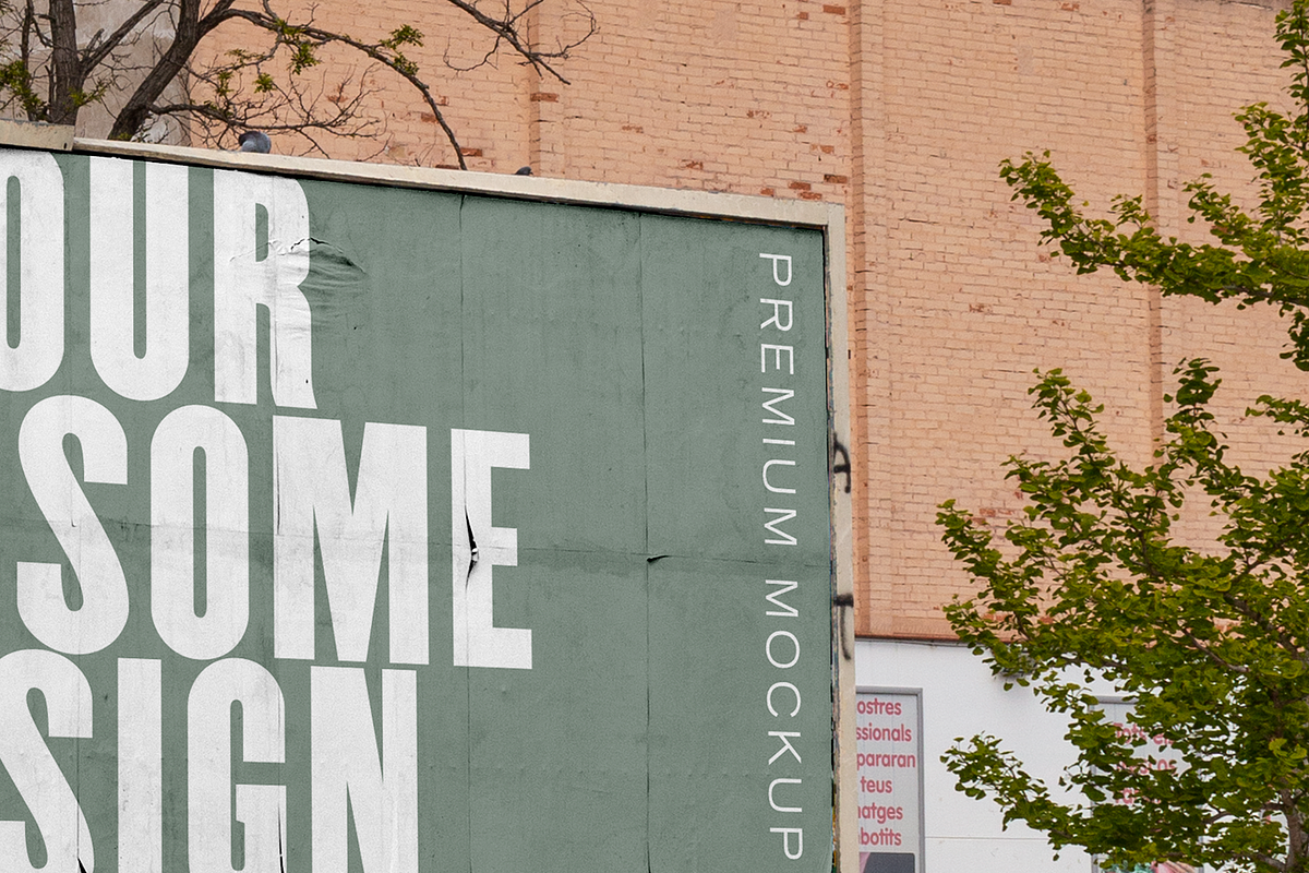 Landscape Paper Billboard Mockup, a Print Template by Ormai (Photo 2 of 6)