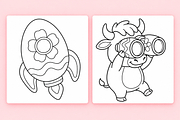 Easter Vibes Coloring Pages Vol. 2, a Seasonal Illustration by Inkivelle Studio (Thumbnail 2 of 3)