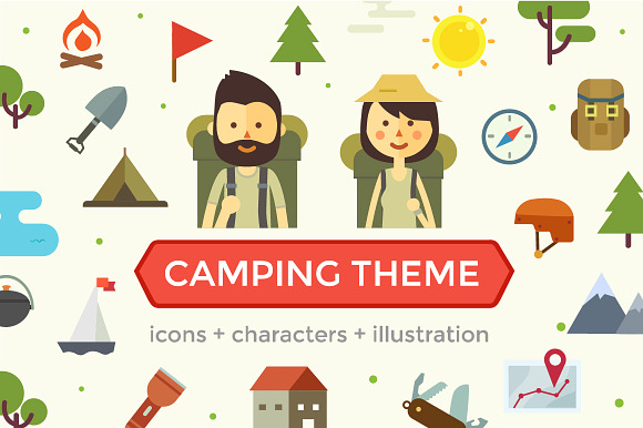 Camping Elements Set