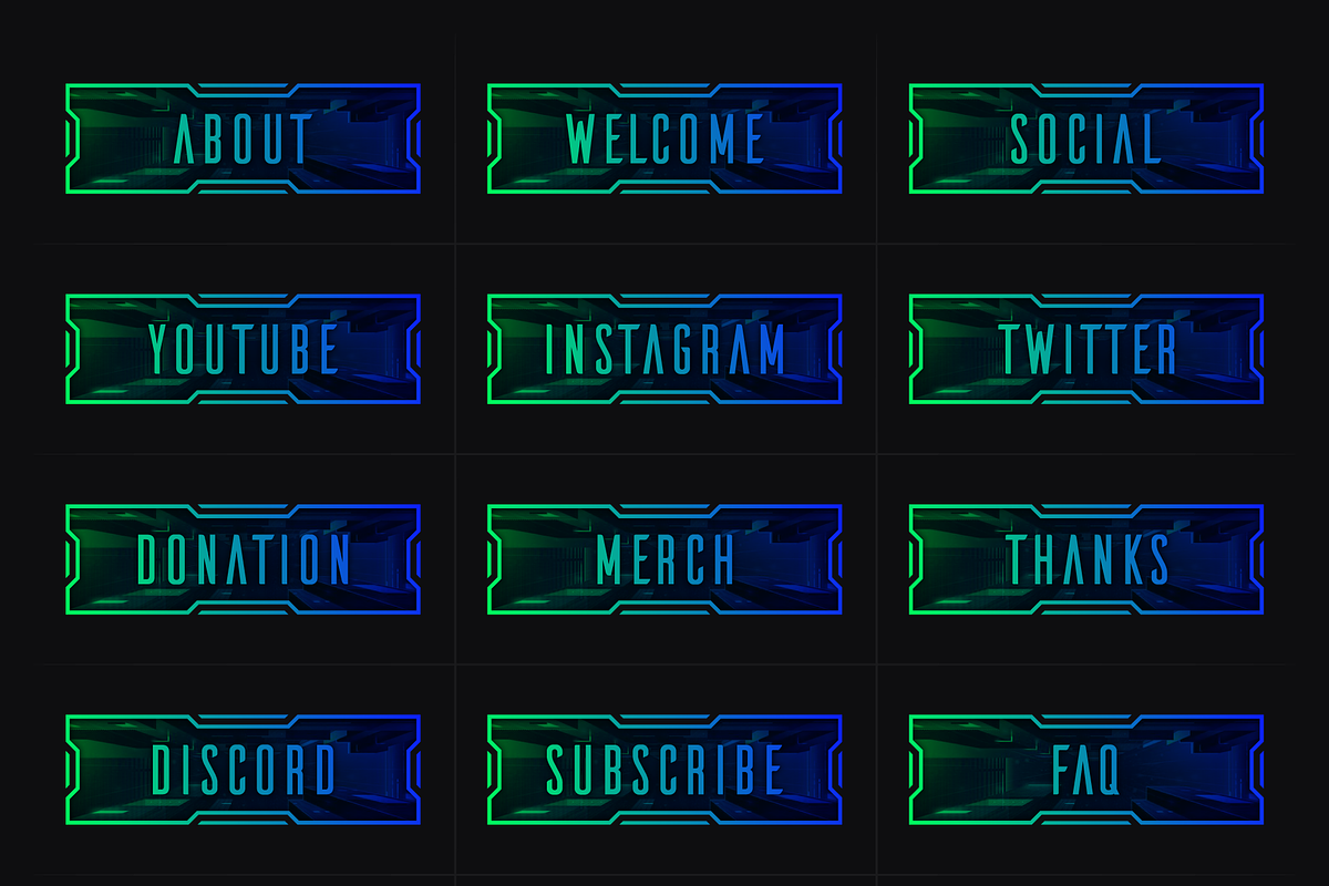 Cyberpunk | 18 Twitch Panels, a Social Media Template by SageDsgn (Photo 3 of 6)