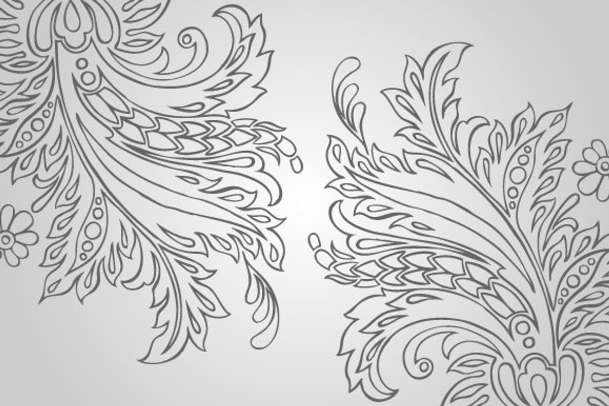 9 Paisley Floral Designs (Vector) preview 4