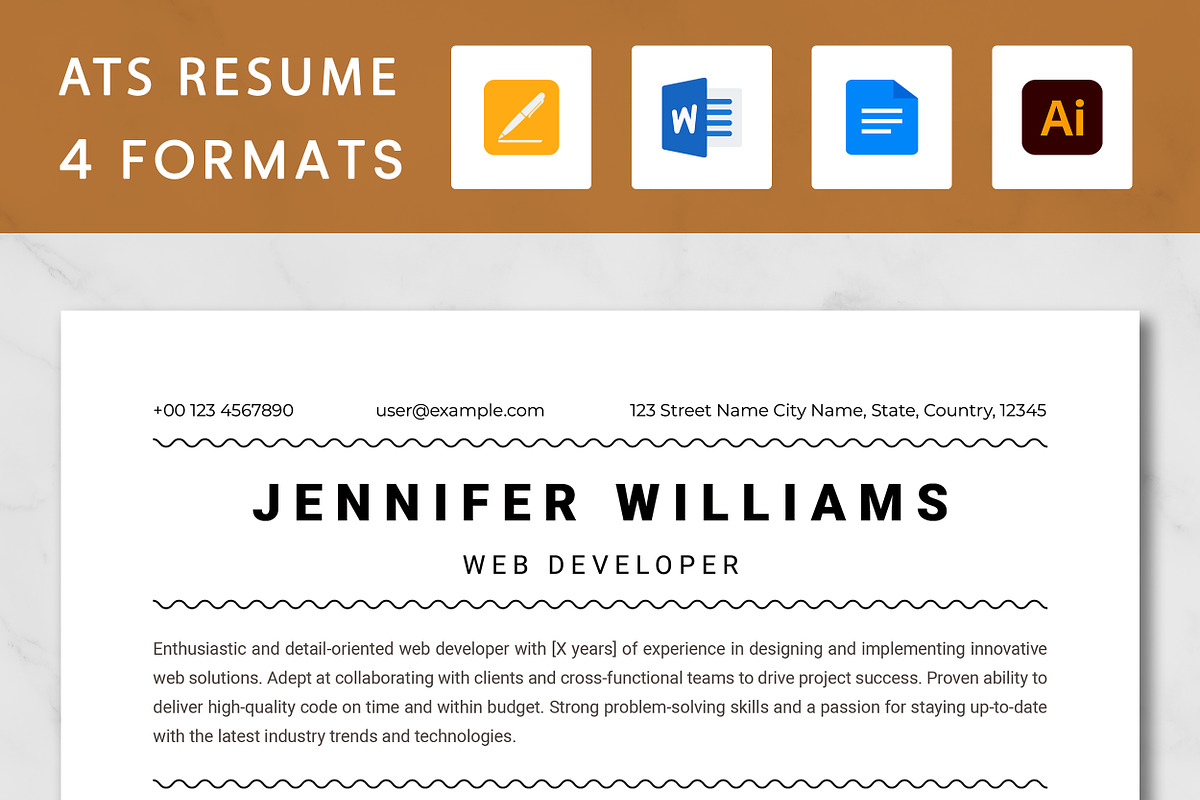 Web Developer Resume Template, a Resume Template by ResumeInventor (Photo 1 of 9)