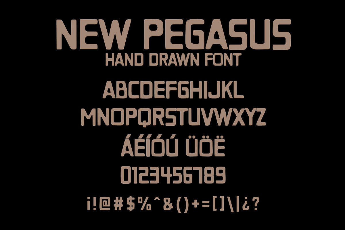 New Pegasus Hand Drawn Font, a Font by nickqtx (Photo 3 of 3)
