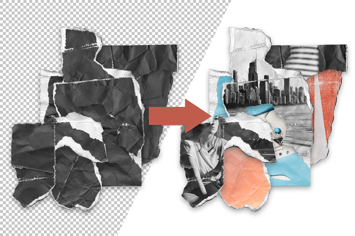 Textured Ripped Paper Pieces - PNGs, a Texture Graphic by Tim Gould Design (Photo 5 of 5)