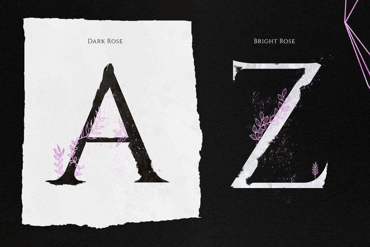 Floral Glitter Alphabet & Graphics, a Texture Illustration by Perfect Design (Photo 5 of 8)