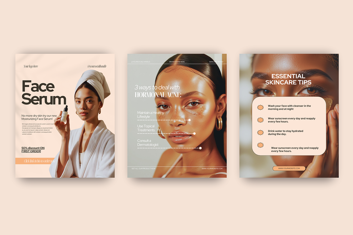 Skincare Instagram Templates, a Social Media Template by My Template Studio (Photo 3 of 26)