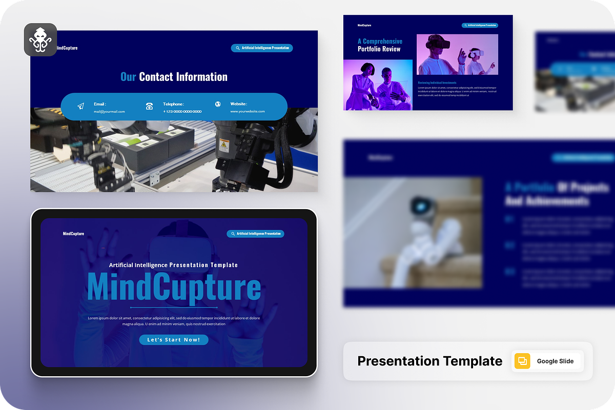 Artificial Intelligence Google Slide, a Presentation Template by SquidPixey (Photo 1 of 6)