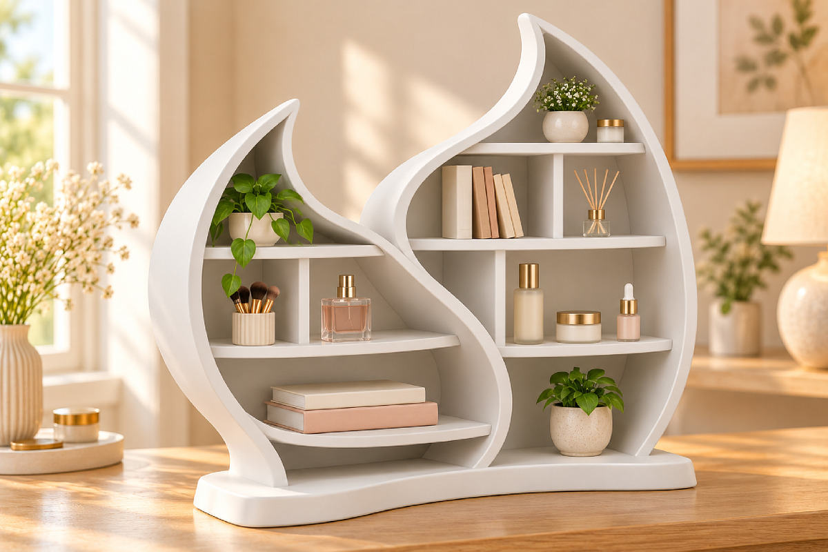 Modern Decorative Leaf Bookshelf STL, a Furniture 3D Model by Layerology (Photo 2 of 4)